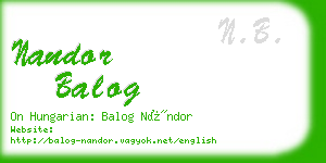 nandor balog business card